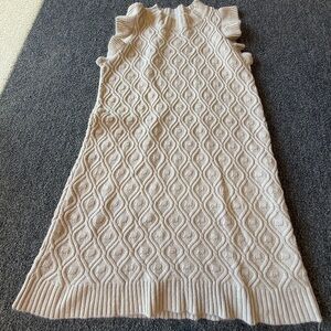Girls XL (13/14) Beige Knit Sleeveless Dress